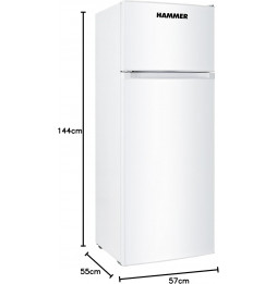 Hammer Frigorifero HAMBCD-212W, 2 Porte, 206 Litri, Classe E, Bianco