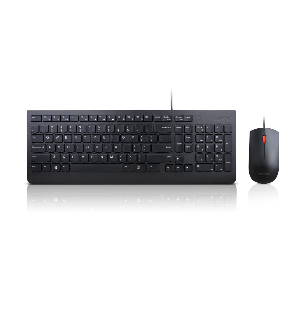 Tastiera e Mouse KIT LENOVO Essential Colore Nero - WIRED KEYBOARD AND MOUSE COMBO ITA