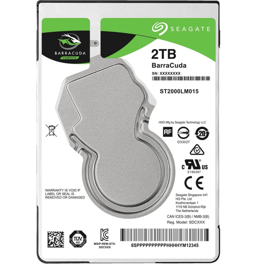 HDD 2,5 Seagate BarraCuda ST2000LM015 2TB Sata 128MB