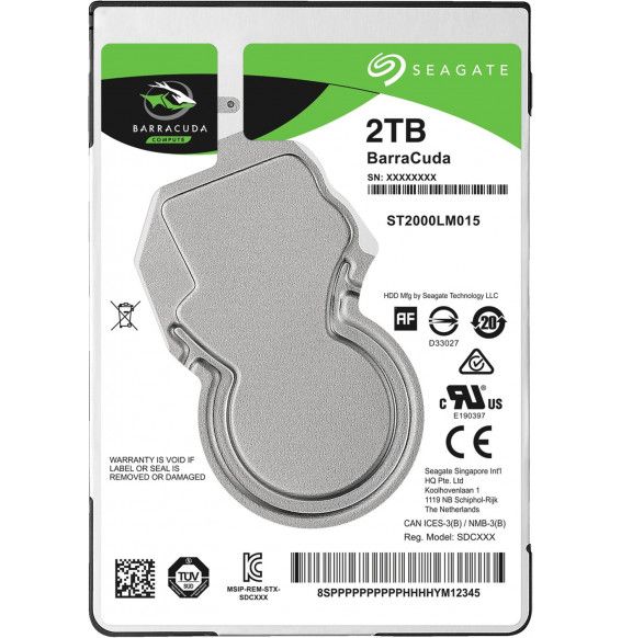 HDD 2,5 Seagate BarraCuda ST2000LM015 2TB Sata 128MB