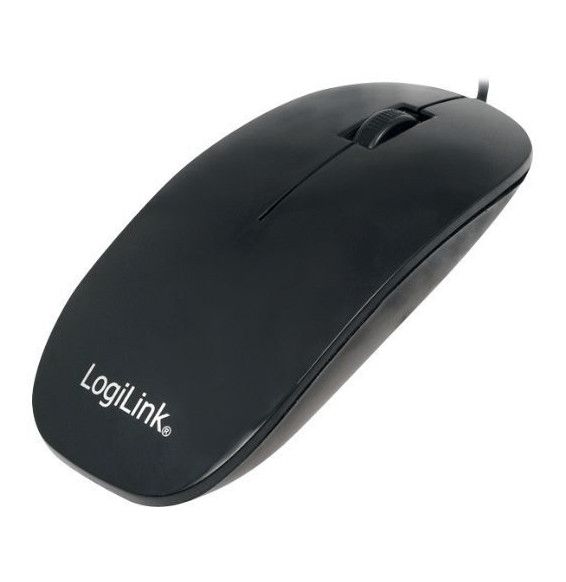 Mouse LogiLink Slim Optical, USB, 1000dpi, black (ID0063)