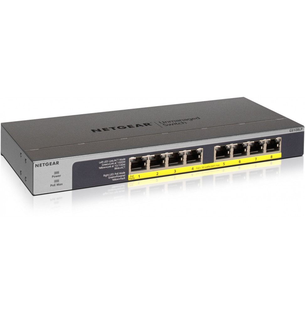 NETGEAR Switch  8-port 10/100/1000 GS108LP-100EUS