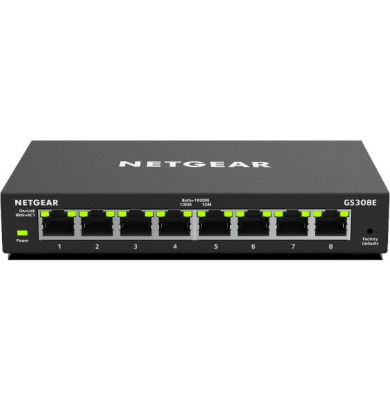 NETGEAR Smart Switch 8-port 10/100/1000 GS308E-100PES