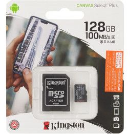 Micro SDXC 128GB Kingston Canvas Select Plus + Adapter SDCS2/128GB