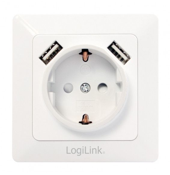 LogiLink Steckdose mit 2x USB - PA0162