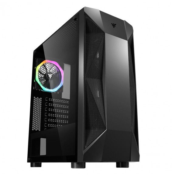 Case THE ROCK EVO - Gaming Middle Tower, USB3, 12cm ARGB fan, Side Panel Temp Glass